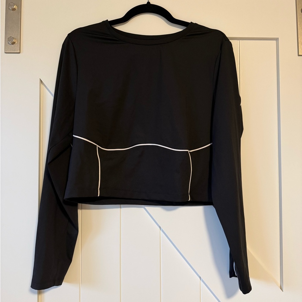 Old Navy Black Long Sleeve Top with White Accents